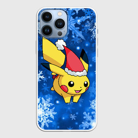 Чехол для iPhone 13 Pro Max с принтом Новогодний Пикачу в Курске,  |  | pikachu | pokeboll | pokemon | зима | новый год | пикачу | покеболл | покемон | снежинки