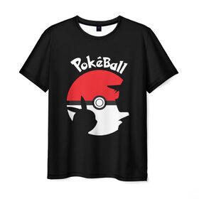 Мужская футболка 3D с принтом Pokeball в Курске, 100% полиэфир | прямой крой, круглый вырез горловины, длина до линии бедер | Тематика изображения на принте: 