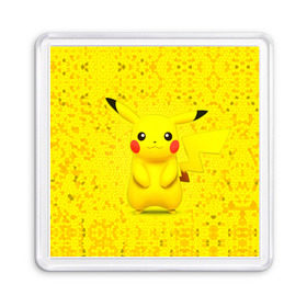 Магнит 55*55 с принтом Pikachu в Курске, Пластик | Размер: 65*65 мм; Размер печати: 55*55 мм | pikachu | pokeboll | pokemon | пикачу | покеболл | покемон