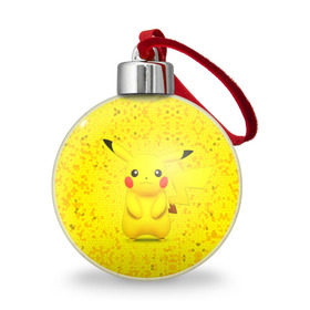 Ёлочный шар с принтом Pikachu в Курске, Пластик | Диаметр: 77 мм | pikachu | pokeboll | pokemon | пикачу | покеболл | покемон