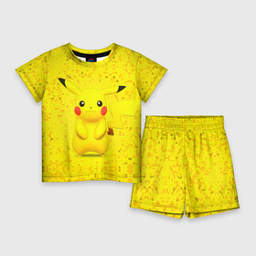Детский костюм с шортами 3D с принтом Pikachu в Курске,  |  | Тематика изображения на принте: pikachu | pokeboll | pokemon | пикачу | покеболл | покемон