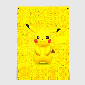 Постер с принтом Pikachu в Курске, 100% бумага
 | бумага, плотность 150 мг. Матовая, но за счет высокого коэффициента гладкости имеет небольшой блеск и дает на свету блики, но в отличии от глянцевой бумаги не покрыта лаком | pikachu | pokeboll | pokemon | пикачу | покеболл | покемон