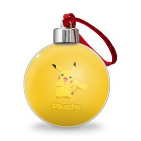 Ёлочный шар с принтом Pikachu в Курске, Пластик | Диаметр: 77 мм | pikachu | pokeboll | pokemon | пикачу | покеболл | покемон