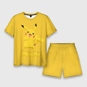 Мужской костюм с шортами 3D с принтом Жёлтый Пика в Курске,  |  | pikachu | pokeboll | pokemon | пикачу | покеболл | покемон