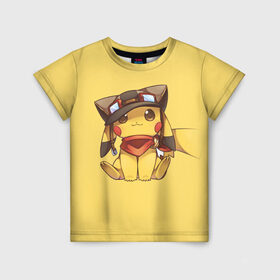 Детская футболка 3D с принтом Pikachu в Курске, 100% гипоаллергенный полиэфир | прямой крой, круглый вырез горловины, длина до линии бедер, чуть спущенное плечо, ткань немного тянется | pikachu | pokeball | pokemon | пикачу | покеболл | покемон
