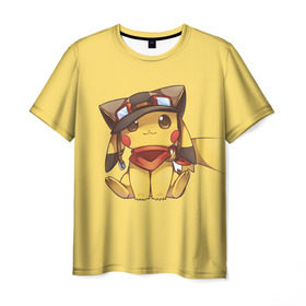 Мужская футболка 3D с принтом Pikachu в Курске, 100% полиэфир | прямой крой, круглый вырез горловины, длина до линии бедер | pikachu | pokeball | pokemon | пикачу | покеболл | покемон