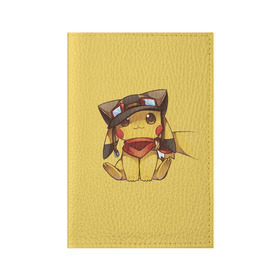 Обложка для паспорта матовая кожа с принтом Pikachu в Курске, натуральная матовая кожа | размер 19,3 х 13,7 см; прозрачные пластиковые крепления | Тематика изображения на принте: pikachu | pokeball | pokemon | пикачу | покеболл | покемон