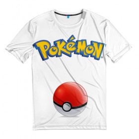 Мужская футболка 3D с принтом Pokemon Go в Курске, 100% полиэфир | прямой крой, круглый вырез горловины, длина до линии бедер | pokemon go | пикачу | покебол. | покемоны