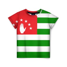 Детская футболка 3D с принтом Абхазия в Курске, 100% гипоаллергенный полиэфир | прямой крой, круглый вырез горловины, длина до линии бедер, чуть спущенное плечо, ткань немного тянется | Тематика изображения на принте: кавказ | море | республика | россия