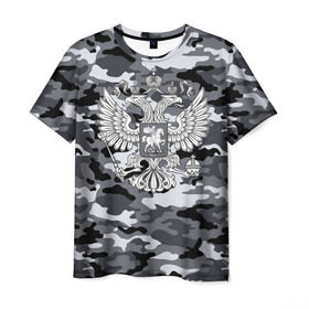 Мужская футболка 3D с принтом Городской камуфляж Россия в Курске, 100% полиэфир | прямой крой, круглый вырез горловины, длина до линии бедер | 23 февраля | армия | камуфляж | россия | рф