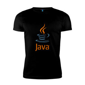 Мужская футболка премиум с принтом Java в Курске, 92% хлопок, 8% лайкра | приталенный силуэт, круглый вырез ворота, длина до линии бедра, короткий рукав | java