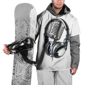 Накидка на куртку 3D с принтом Диджей в Курске, 100% полиэстер |  | dj | klub | music | диджей | клуб | микрофон | музыка | наушники