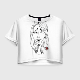 Женская футболка 3D укороченная с принтом Камеди стор 7 в Курске, 100% полиэстер | круглая горловина, длина футболки до линии талии, рукава с отворотами | youtube | дженна | дженна марблс | евстиф | камеди | камедистор | ютуб | ютьюб