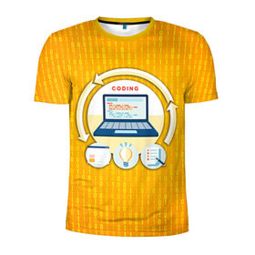 Мужская футболка 3D спортивная с принтом Программирование 3 в Курске, 100% полиэстер с улучшенными характеристиками | приталенный силуэт, круглая горловина, широкие плечи, сужается к линии бедра | день программиста | код | подарок | праздник | программист