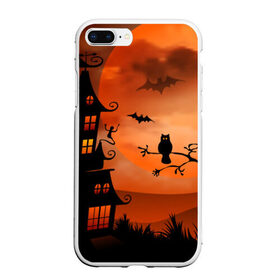 Чехол для iPhone 7Plus/8 Plus матовый с принтом Halloween в Курске, Силикон | Область печати: задняя сторона чехла, без боковых панелей | пейзаж | тыква | хэллоуин