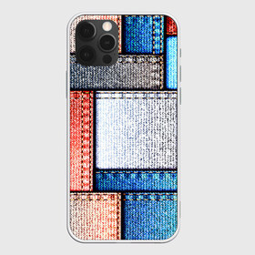 Чехол для iPhone 12 Pro Max с принтом Джинсовый стиль в Курске, Силикон |  | заплатки | разноцветный | текстура | ткань