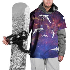 Накидка на куртку 3D с принтом Дельфин в Курске, 100% полиэстер |  | дельфин | космос