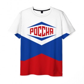 Мужская футболка 3D с принтом Россия 2016 в Курске, 100% полиэфир | прямой крой, круглый вырез горловины, длина до линии бедер | 2016 | russia | рио | россия
