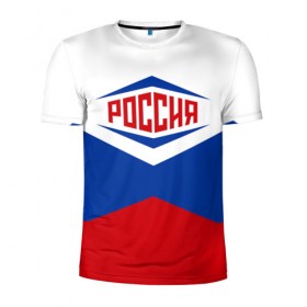 Мужская футболка 3D спортивная с принтом Россия 2016 в Курске, 100% полиэстер с улучшенными характеристиками | приталенный силуэт, круглая горловина, широкие плечи, сужается к линии бедра | 2016 | russia | рио | россия