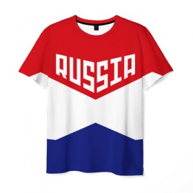 Мужская футболка 3D с принтом Россия в Курске, 100% полиэфир | прямой крой, круглый вырез горловины, длина до линии бедер | 2016 | russia | рио | россия