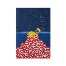 Обложка для паспорта матовая кожа с принтом Pokemon GO в Курске, натуральная матовая кожа | размер 19,3 х 13,7 см; прозрачные пластиковые крепления | Тематика изображения на принте: pikachu | pokeball | pokemon go | доллар | золото | игра | пикачу | покебол | покемон