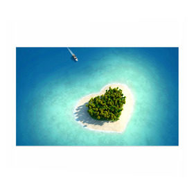 Бумага для упаковки 3D с принтом Остров в Курске, пластик и полированная сталь | круглая форма, металлическое крепление в виде кольца | вода | дерево | лето | море | океан | остров | пальмы | песок | сердечко | сердце | синий