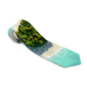 Галстук 3D с принтом Остров в Курске, 100% полиэстер | Длина 148 см; Плотность 150-180 г/м2 | вода | дерево | лето | море | океан | остров | пальмы | песок | сердечко | сердце | синий