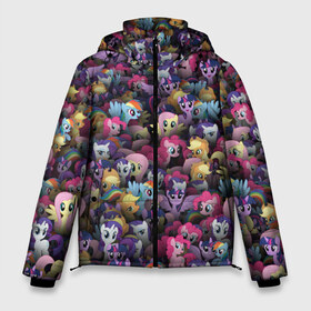 Мужская зимняя куртка 3D с принтом My Little Pony Персонажи в Курске, верх — 100% полиэстер; подкладка — 100% полиэстер; утеплитель — 100% полиэстер | длина ниже бедра, свободный силуэт Оверсайз. Есть воротник-стойка, отстегивающийся капюшон и ветрозащитная планка. 

Боковые карманы с листочкой на кнопках и внутренний карман на молнии. | Тематика изображения на принте: stickerbombing