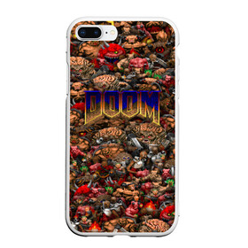 Чехол для iPhone 7Plus/8 Plus матовый с принтом Doom Все монстры (pixel art) в Курске, Силикон | Область печати: задняя сторона чехла, без боковых панелей | 