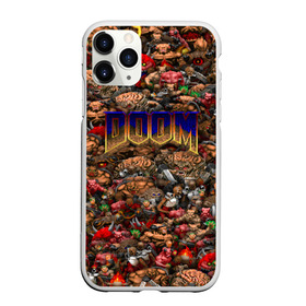 Чехол для iPhone 11 Pro Max матовый с принтом Doom Все монстры (pixel art) в Курске, Силикон |  | 