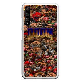 Чехол для Honor 20 с принтом Doom Все монстры (pixel art) в Курске, Силикон | Область печати: задняя сторона чехла, без боковых панелей | 