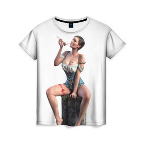 Женская футболка 3D с принтом Novigrad Hooker в Курске, 100% полиэфир ( синтетическое хлопкоподобное полотно) | прямой крой, круглый вырез горловины, длина до линии бедер | gaming | the witcher | witcher | yennefer | ведьмак | геральт | йеннифер | йеннифэр