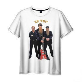 Мужская футболка 3D с принтом ZZ TOP в Курске, 100% полиэфир | прямой крой, круглый вырез горловины, длина до линии бедер | blues | rock | zz top | блюз | зизи топ | музыка | рок