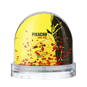 Снежный шар с принтом Pikachu Pika Pika в Курске, Пластик | Изображение внутри шара печатается на глянцевой фотобумаге с двух сторон | go | pikachu | pokemon | го | пика | пикачу | покемон