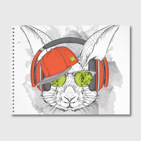 Альбом для рисования с принтом Стильный Кролик в Курске, 100% бумага
 | матовая бумага, плотность 200 мг. | dj | music | rnb | животные | клубная | музыка