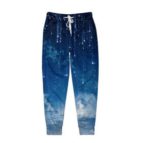 Мужские брюки 3D с принтом Звездное небо в Курске, 100% полиэстер | манжеты по низу, эластичный пояс регулируется шнурком, по бокам два кармана без застежек, внутренняя часть кармана из мелкой сетки | Тематика изображения на принте: вселенная | галактика | звезды | небо | ночь