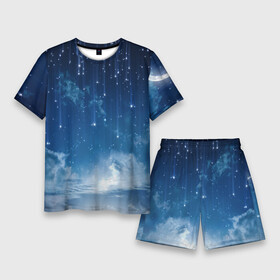 Мужской костюм с шортами 3D с принтом Звездное небо в Курске,  |  | вселенная | галактика | звезды | небо | ночь