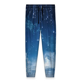 Женские брюки 3D с принтом Звездное небо в Курске, полиэстер 100% | прямой крой, два кармана без застежек по бокам, с мягкой трикотажной резинкой на поясе и по низу штанин. В поясе для дополнительного комфорта — широкие завязки | вселенная | галактика | звезды | небо | ночь