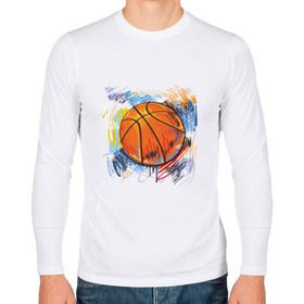 Мужской лонгслив хлопок с принтом Баскетбольный мяч в штрихах в Курске, 100% хлопок |  | Тематика изображения на принте: баскетбол | стилизация | штрихи