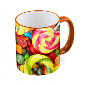 Кружка 3D с принтом Вкусняшки в Курске, керамика | ёмкость 330 мл | вкуснотища | вкусняшки | глазурь | жевачка | карамель | карамельки | конфетки | конфеты | леденец | мармеладки | сахар | сладости