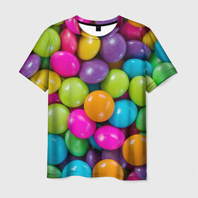 Мужская футболка 3D с принтом Конфетки в Курске, 100% полиэфир | прямой крой, круглый вырез горловины, длина до линии бедер | вкуснотища | вкусняшки | глазурь | жевачка | карамель | карамельки | конфетки | конфеты | леденец | мармеладки | сахар | сладости