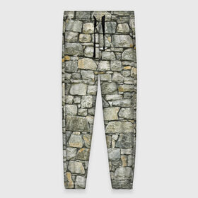 Женские брюки 3D с принтом Каменная стена в Курске, полиэстер 100% | прямой крой, два кармана без застежек по бокам, с мягкой трикотажной резинкой на поясе и по низу штанин. В поясе для дополнительного комфорта — широкие завязки | 