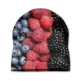 Шапка 3D с принтом Сочные ягоды в Курске, 100% полиэстер | универсальный размер, печать по всей поверхности изделия | богатый урожай | брусника | ерга | земляника | клубника | клюква | малина | морожка | облепиха | рябина | смородина | сок | сочные плоды | фрукты | черника | черноплодка | шиповник | ягоды