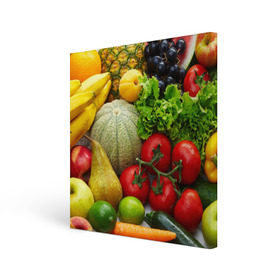 Холст квадратный с принтом Богатый урожай в Курске, 100% ПВХ |  | Тематика изображения на принте: апельсин | баклажан | банан | богатый урожай | виноград | горох | еда | кабачок | капуста | картофель | лимон | морковь | овощи | огурец | перец | персик | помидор | слива | сочные плоды | томат | тыква