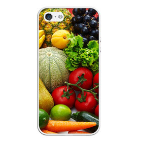 Чехол для iPhone 5/5S матовый с принтом Богатый урожай в Курске, Силикон | Область печати: задняя сторона чехла, без боковых панелей | апельсин | баклажан | банан | богатый урожай | виноград | горох | еда | кабачок | капуста | картофель | лимон | морковь | овощи | огурец | перец | персик | помидор | слива | сочные плоды | томат | тыква