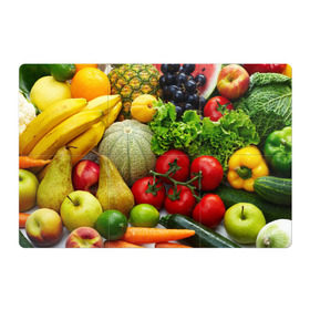 Магнитный плакат 3Х2 с принтом Богатый урожай в Курске, Полимерный материал с магнитным слоем | 6 деталей размером 9*9 см | апельсин | баклажан | банан | богатый урожай | виноград | горох | еда | кабачок | капуста | картофель | лимон | морковь | овощи | огурец | перец | персик | помидор | слива | сочные плоды | томат | тыква