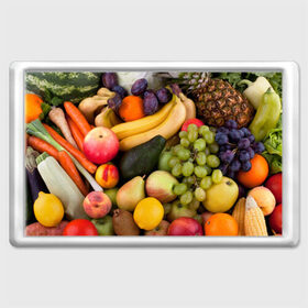 Магнит 45*70 с принтом Спелые фрукты в Курске, Пластик | Размер: 78*52 мм; Размер печати: 70*45 | Тематика изображения на принте: ананас | арбуз | банан | богатый урожай | виноград | горох | груша | еда | капуста | картофель | лук | морковь | овощи | огурец | перец | персик | слива | сочные плоды | томат | фасоль | фрукты | яблоко