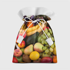 Подарочный 3D мешок с принтом Спелые фрукты в Курске, 100% полиэстер | Размер: 29*39 см | Тематика изображения на принте: ананас | арбуз | банан | богатый урожай | виноград | горох | груша | еда | капуста | картофель | лук | морковь | овощи | огурец | перец | персик | слива | сочные плоды | томат | фасоль | фрукты | яблоко