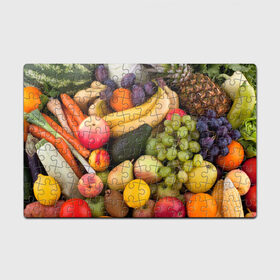 Пазл магнитный 126 элементов с принтом Спелые фрукты в Курске, полимерный материал с магнитным слоем | 126 деталей, размер изделия —  180*270 мм | ананас | арбуз | банан | богатый урожай | виноград | горох | груша | еда | капуста | картофель | лук | морковь | овощи | огурец | перец | персик | слива | сочные плоды | томат | фасоль | фрукты | яблоко