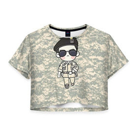 Женская футболка 3D укороченная с принтом SONG JOONG KI в Курске, 100% полиэстер | круглая горловина, длина футболки до линии талии, рукава с отворотами | korea | song joong ki | дорамы. дорама | корейская дорама | корейские дорамы | корея | потомки солнца | сон чжун ки | сон чжунки | чжун ки